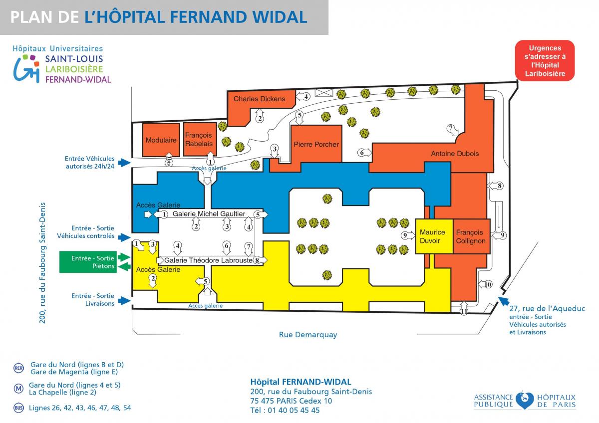 வரைபடம் Fernand-Widal மருத்துவமனையில்