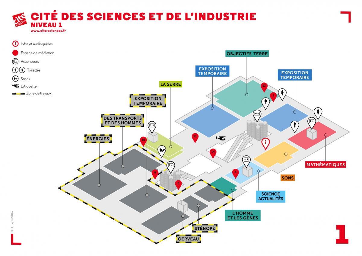 வரைபடம் Cité des Sciences et de l ' Industrie நிலை 1