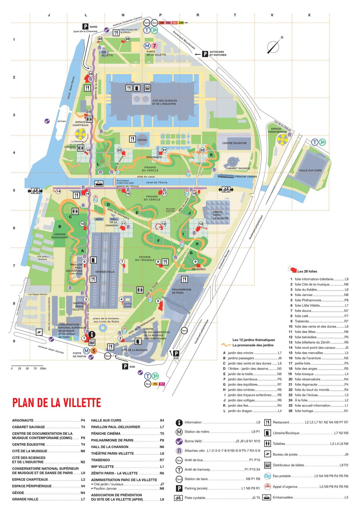 வரைபடம் Parc de la Villette