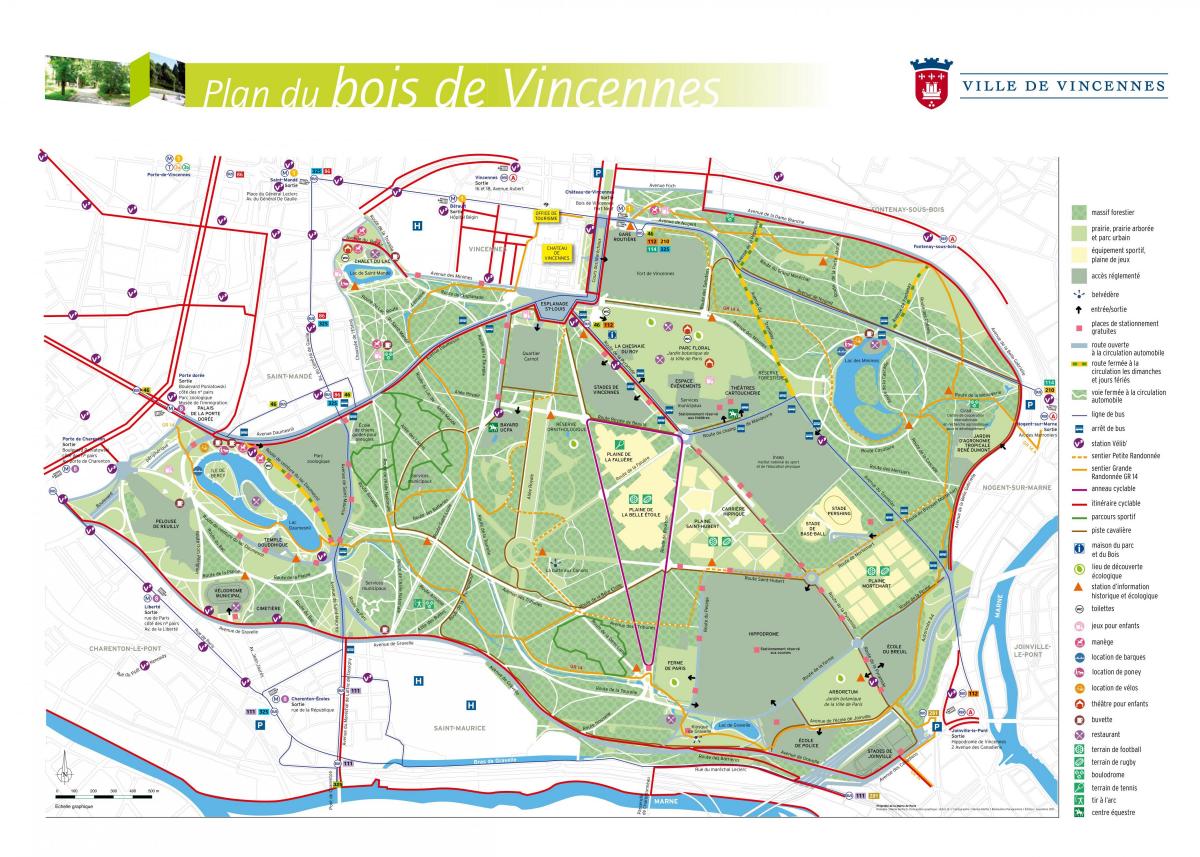 வரைபடம் Bois de Vincennes
