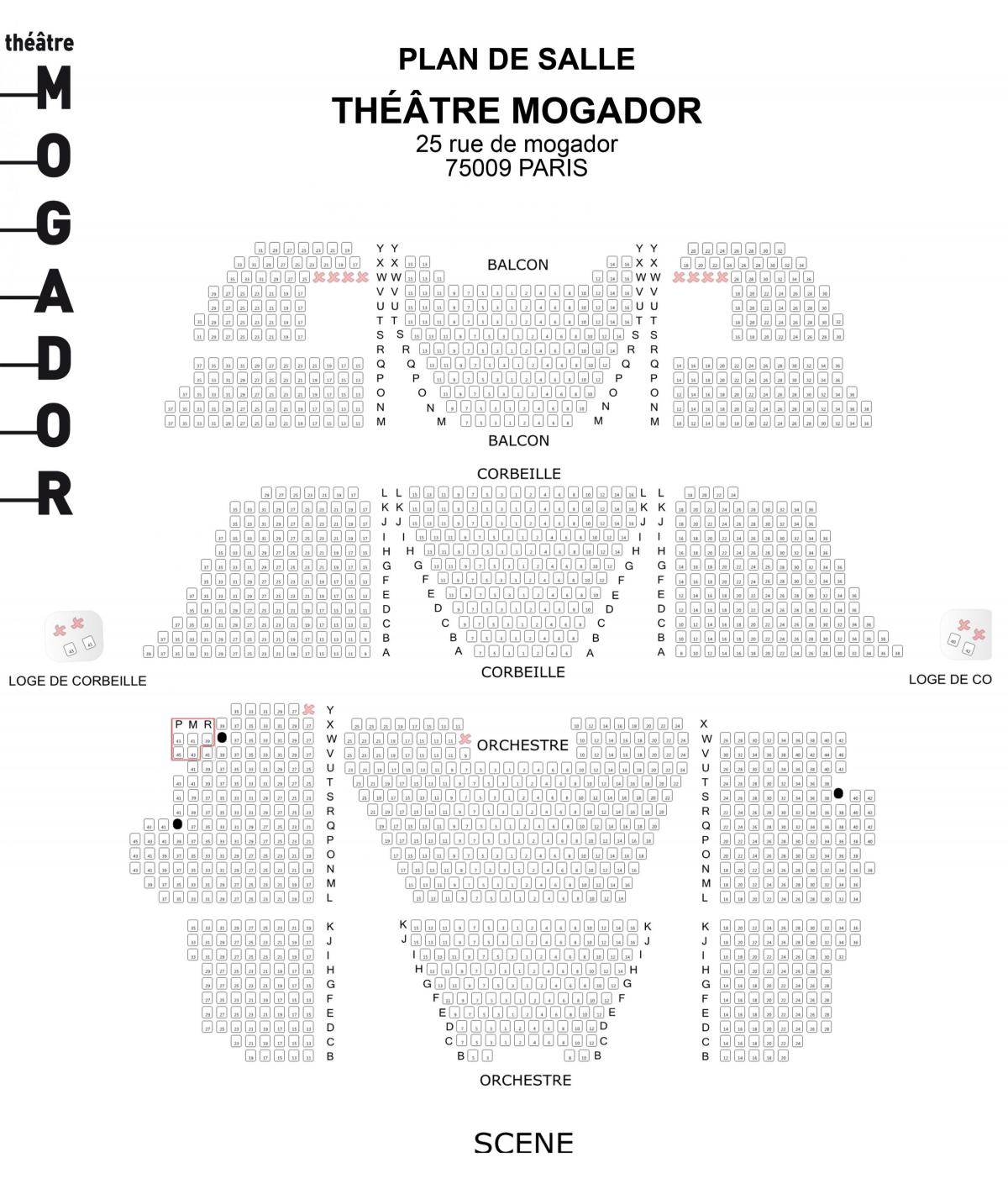 வரைபடம் Théâtre மெகடோர்