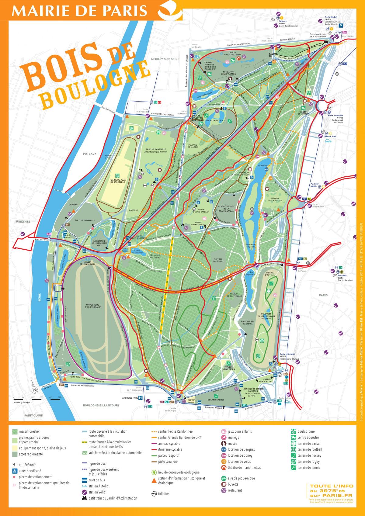 வரைபடம் Bois de Boulogne