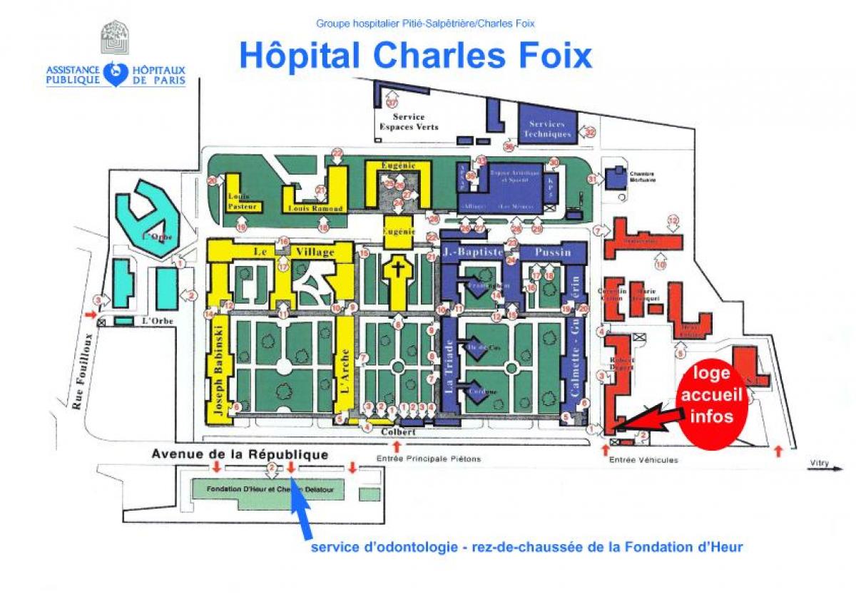 வரைபடம் சார்லஸ்-Foix மருத்துவமனையில்